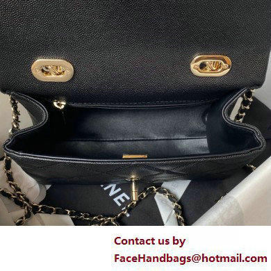 Chanel Grained Calfskin  &  Gold-Tone Metal Small Flap Bag with Top Handle AS4711 Black 2025